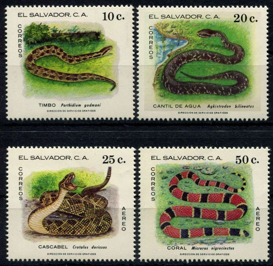 El Salvador - Snakes - 1980 - MNH