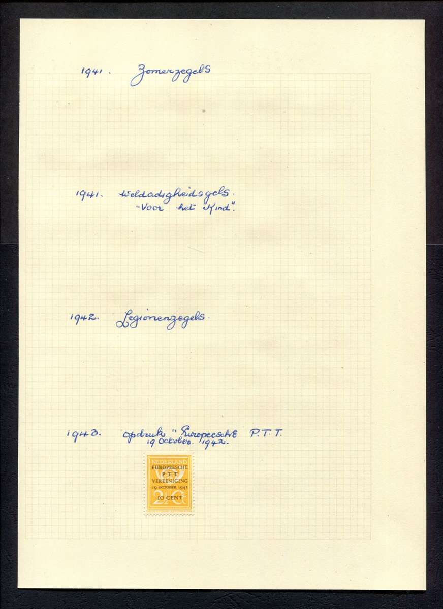 Netherlands - 1 Stamp Mounted (Hinged) on An Old Album Page