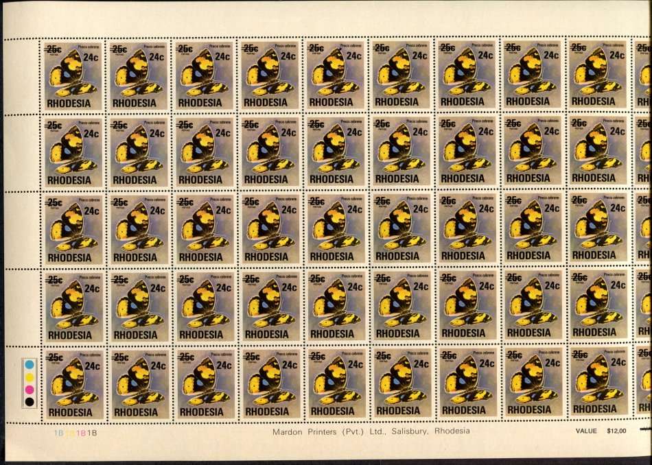 Rhodesia - 3 Sheets of 50 - MNH - Some Folds and Writing In the Margin