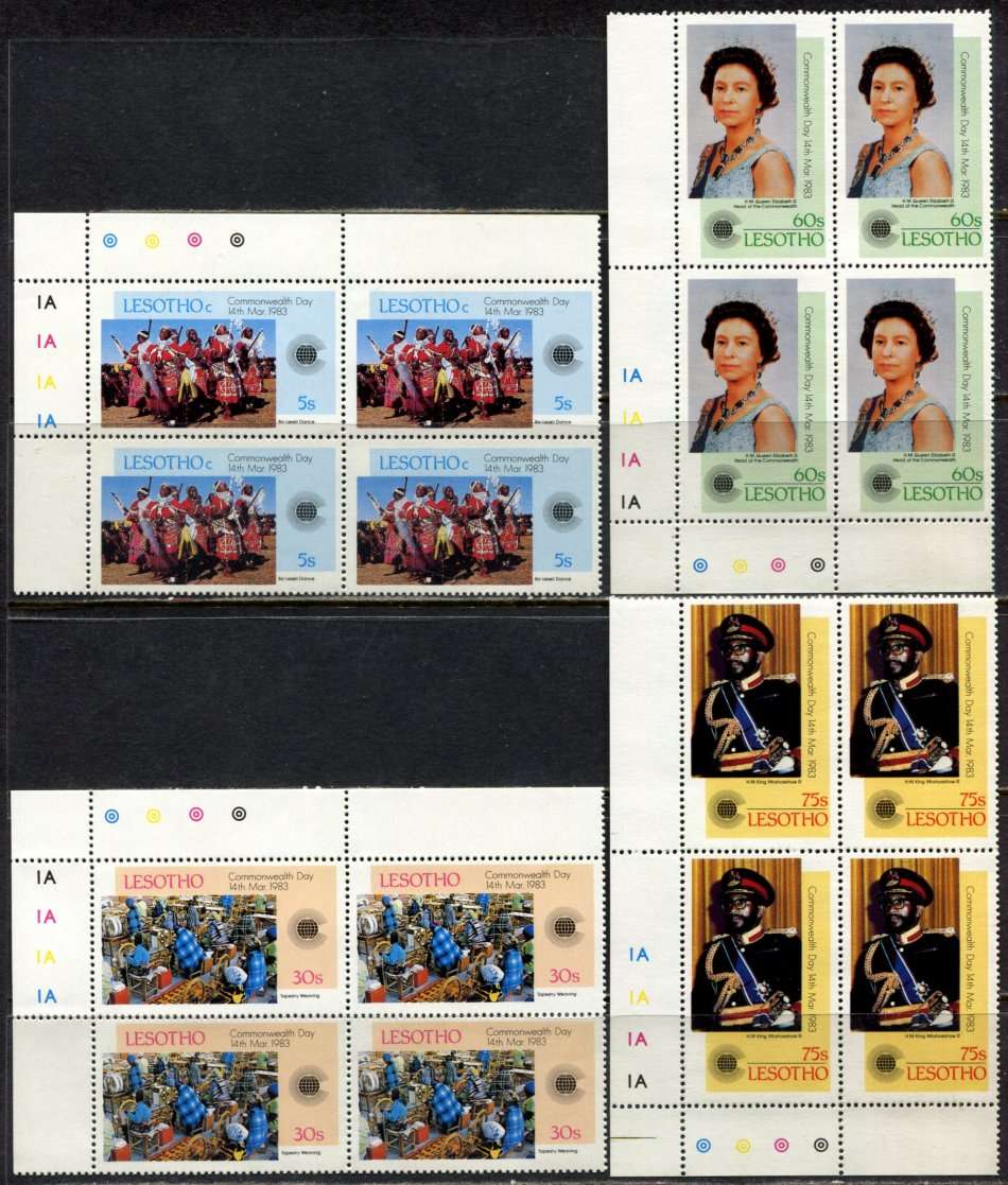 Lesotho  - Set of 4 Control Blocks of 4 - 1983 - MNH