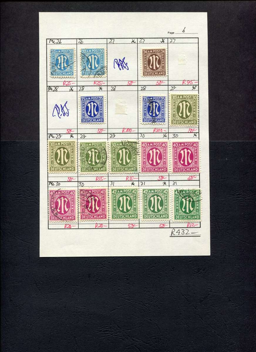Germany - 16 Stamps Mounted On Old Approval Page
