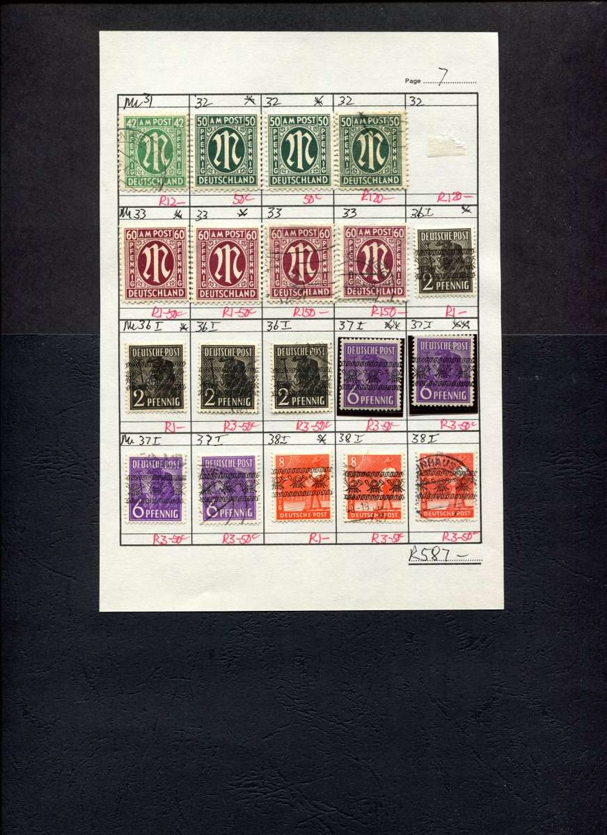 Germany - 19 Stamps Mounted On Old Approval Page