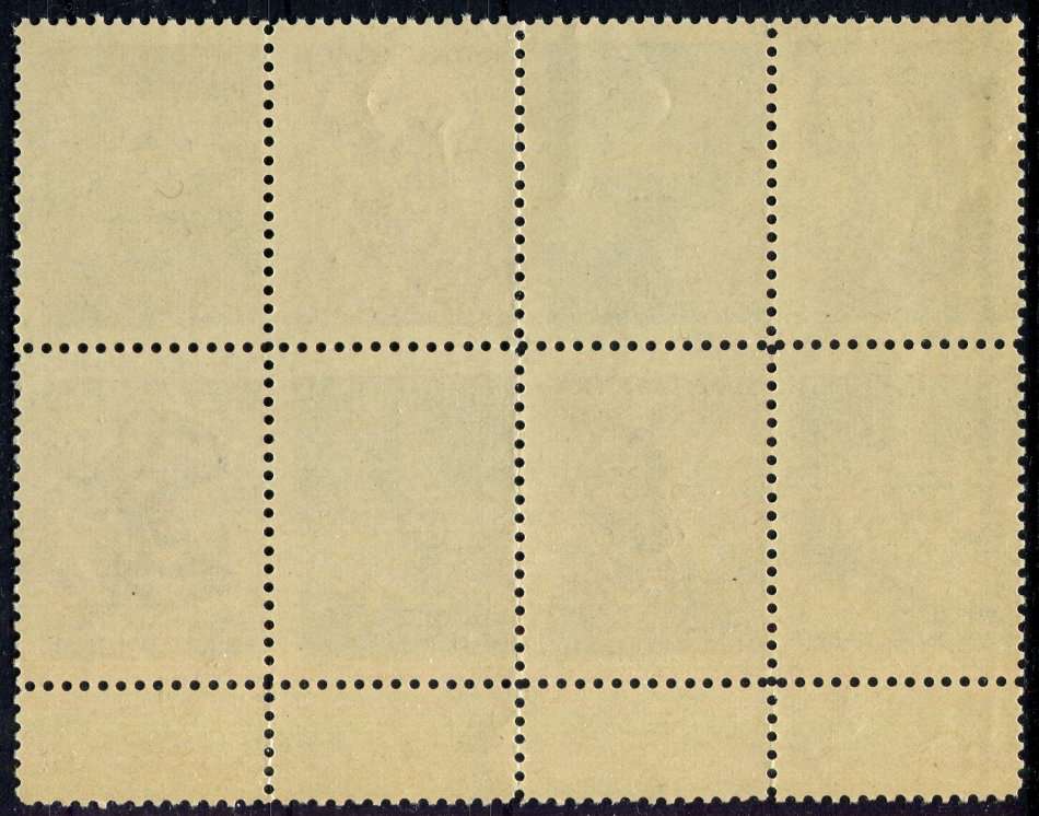 Union of SA - Block of 8 With Gutter at Bottom - Cinderella - MNH