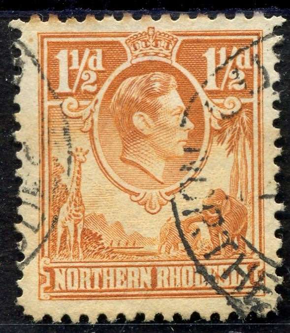 Northern Rhodesia - "Tick Bird" Flaw - 1938 - Used - Some Toning