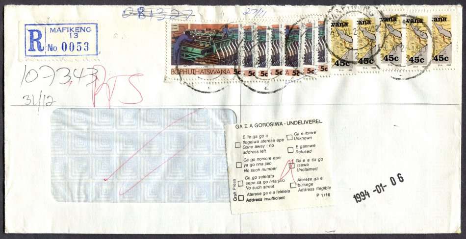 Bophuthatswana - Commercial Cover