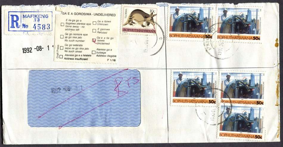 Bophuthatswana - Commercial Cover