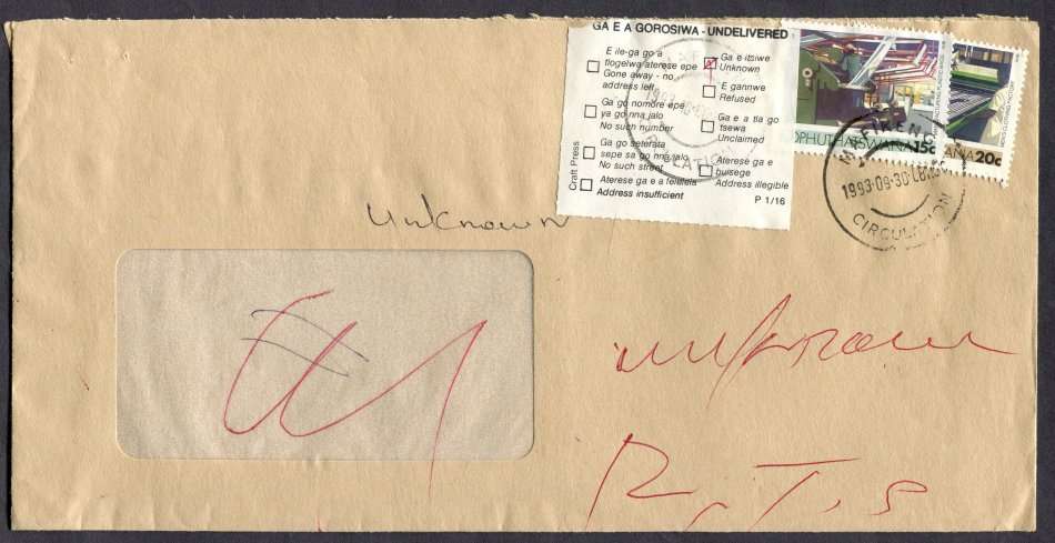 Bophuthatswana - Commercial Cover