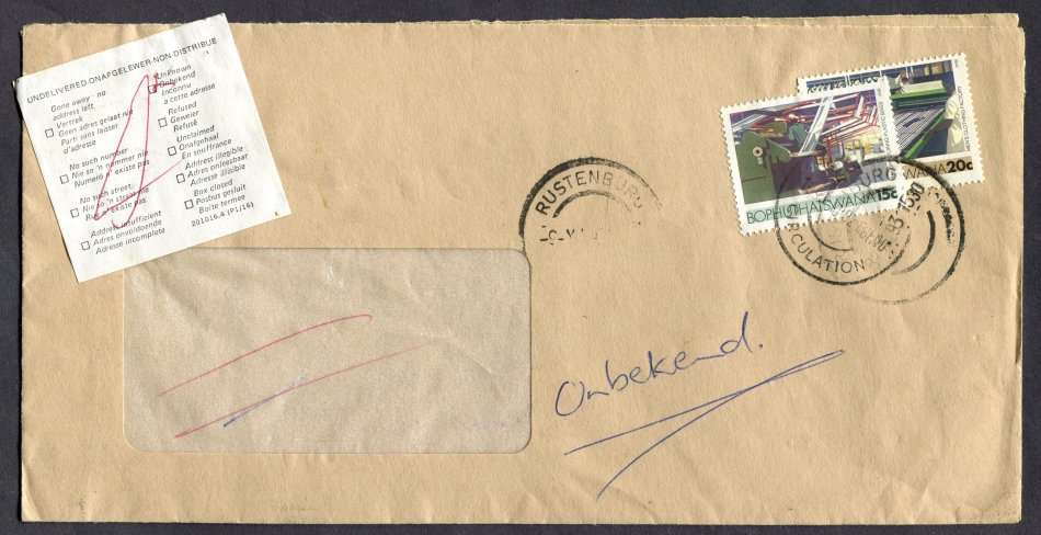 Bophuthatswana - Commercial Cover