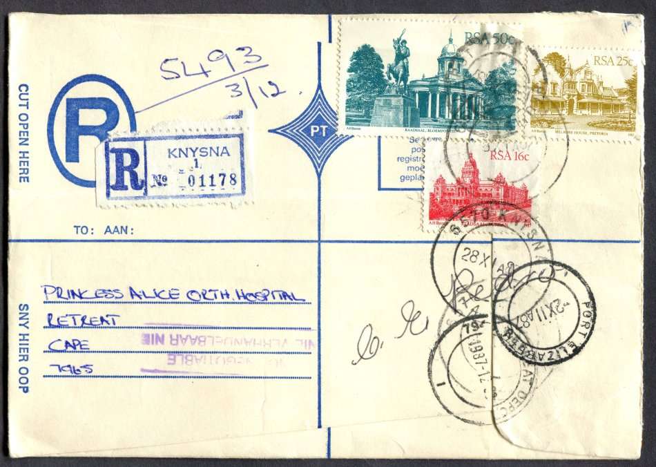 RSA - Cover Registered At Knysna Post Office