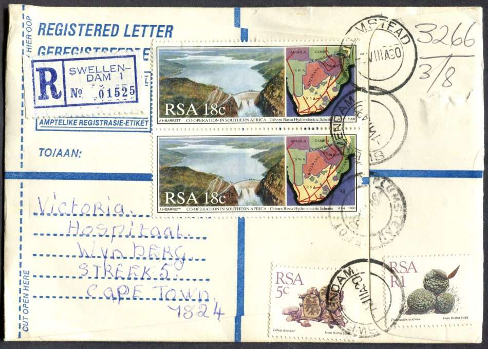 RSA - Cover Registered At Swellendam Post Office
