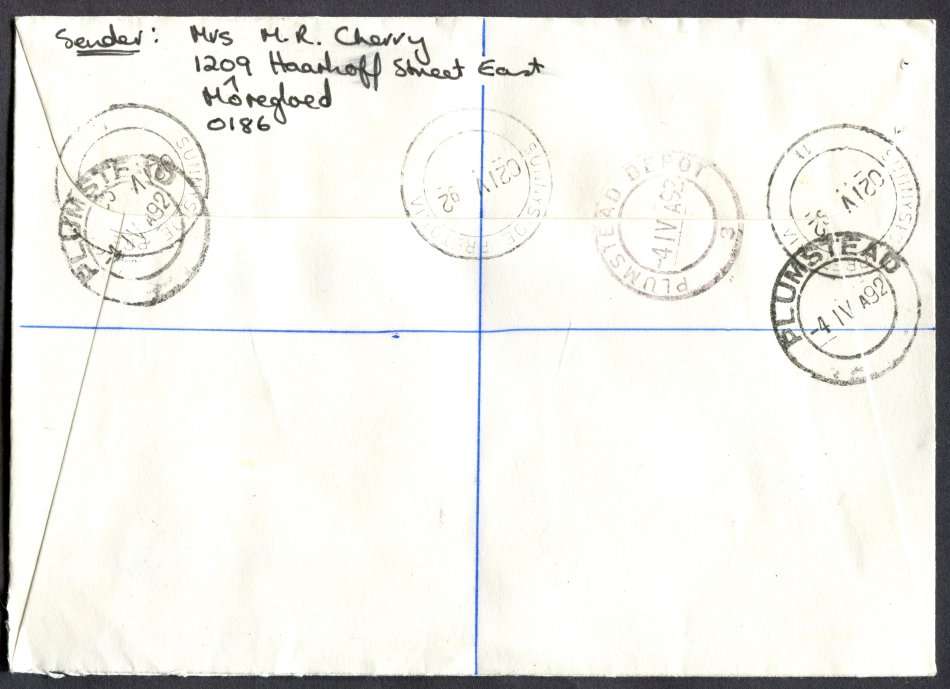 RSA - Cover Registered At Sunnyside Pretoria Post Office