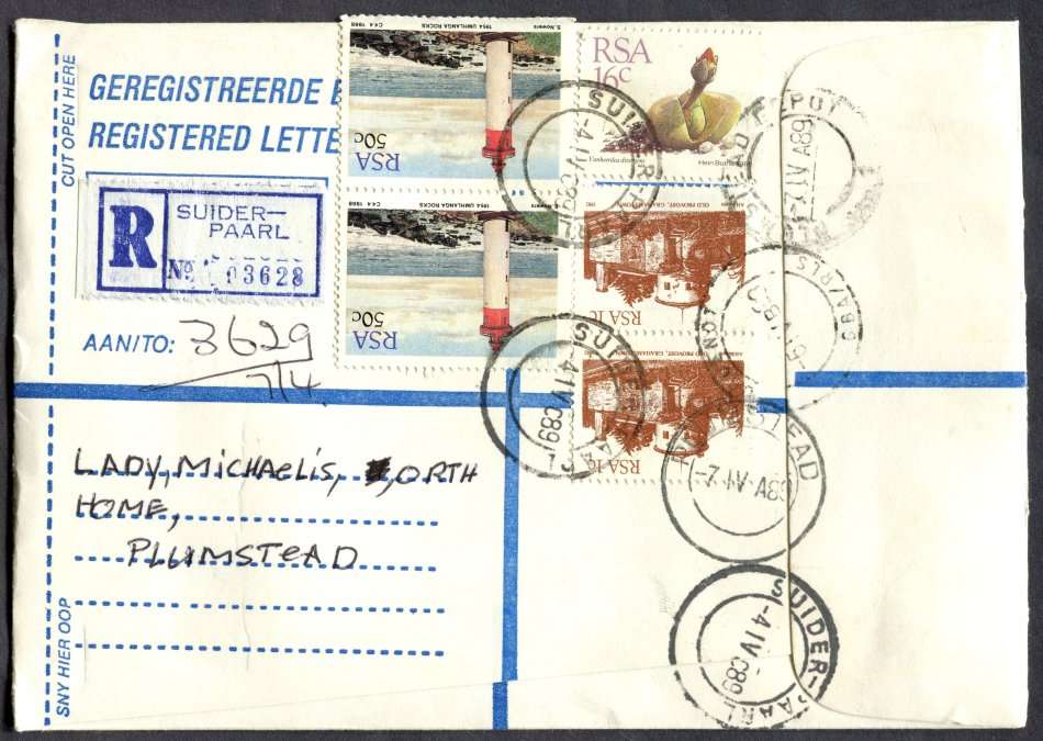 RSA - Cover Registered At Suider-Paarl Post Office