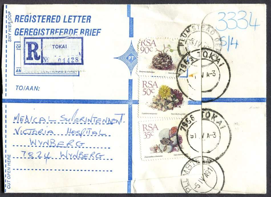 RSA - Cover Registered At Tokai Post Office