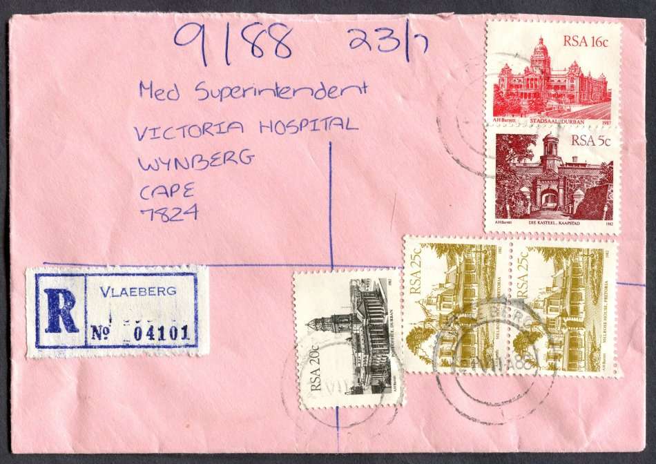 RSA - Cover Registered At Vlaeberg Post Office