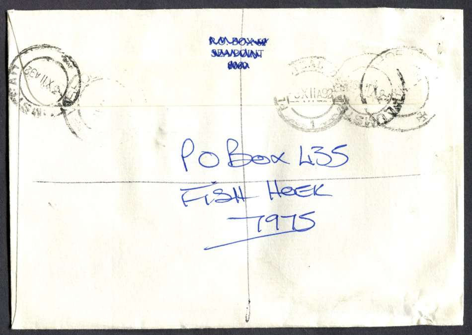 RSA - Cover Registered At Vishoek Post Office