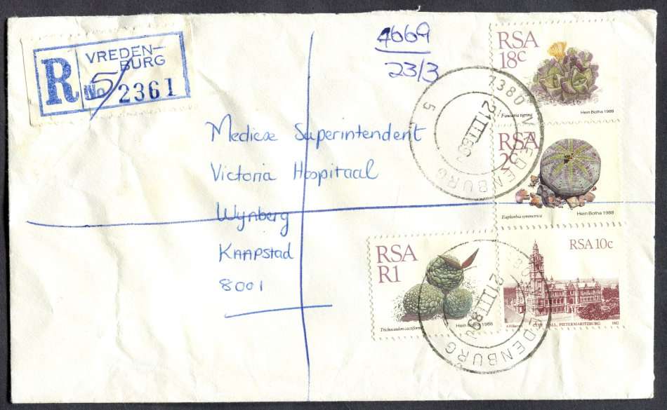 RSA - Cover Registered At Vredenburg Post Office