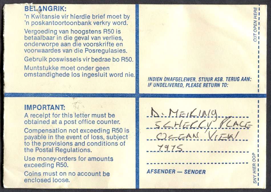 RSA - Cover Registered At Westlake Post Office