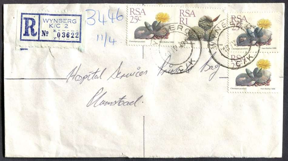 RSA - Cover Registered At Wynberg K/C Post Office