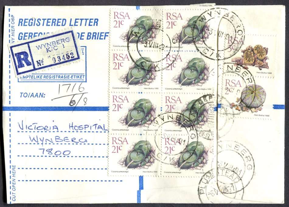 RSA - Cover Registered At Wynberg K/C Post Office