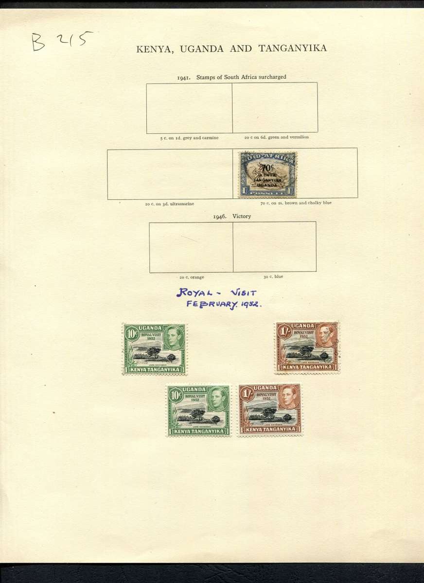 KUT - 5 Stamps Mounted (Hinged) on Old Album Page
