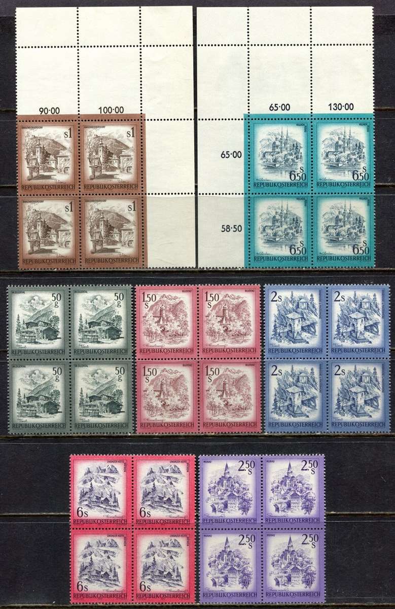 Austria - 14 Blocks of 4 - 1973 - MNH