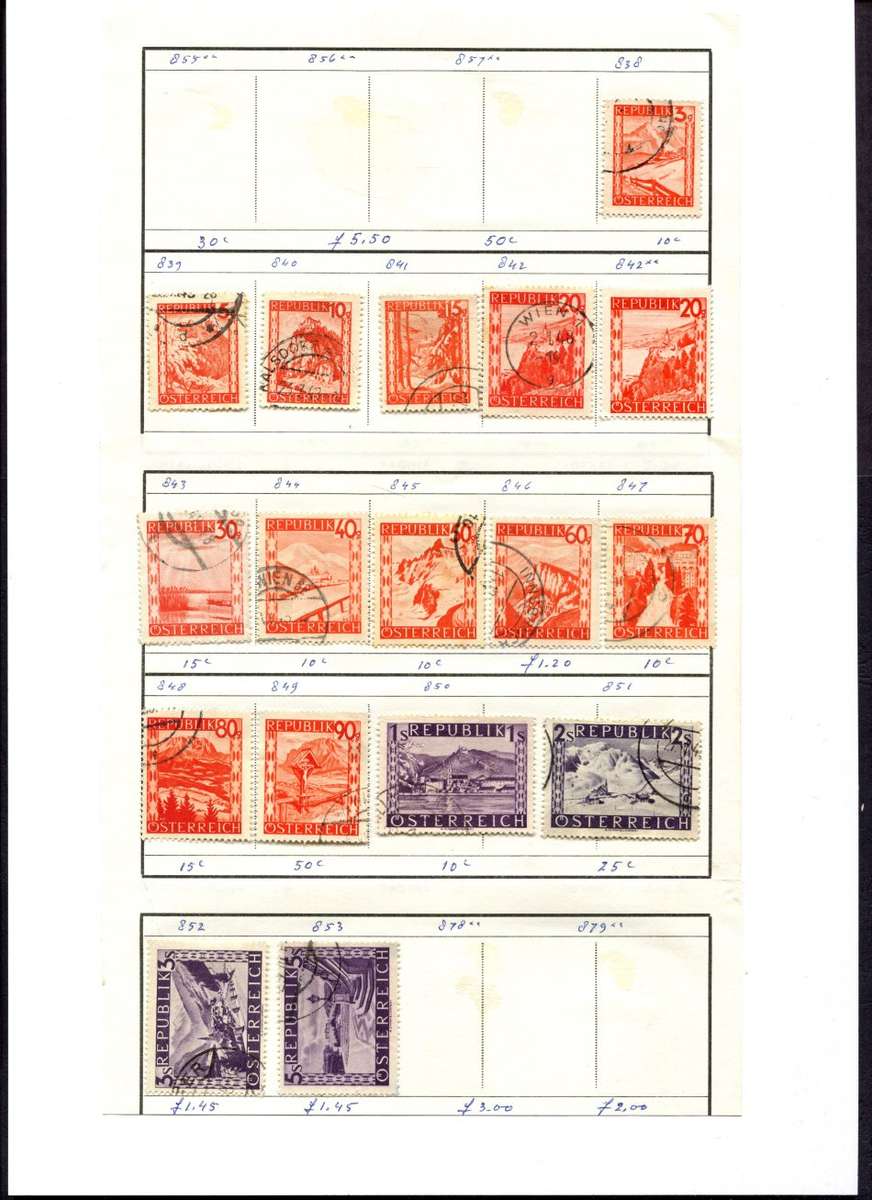 Austria - 17 Stamps on Approval Page