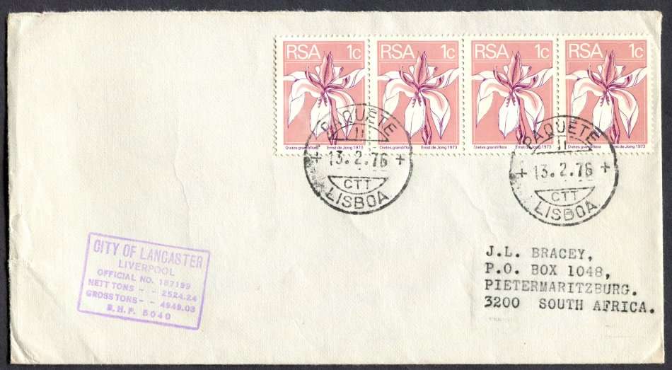 RSA - Paquebot - Posted At Sea - Cover