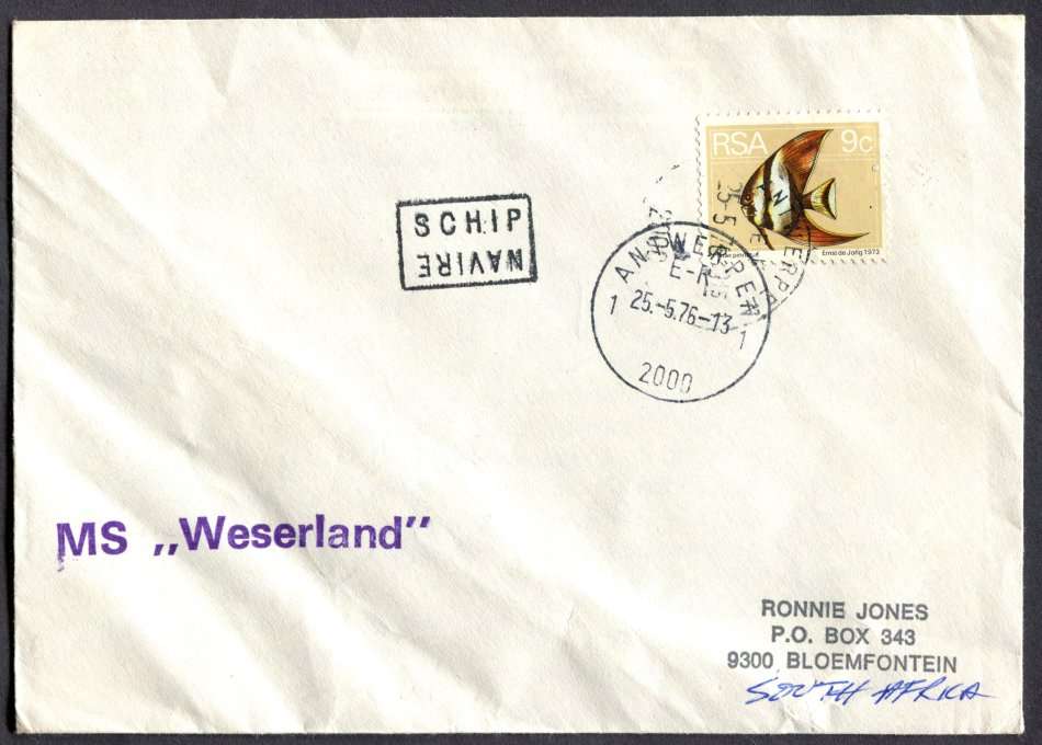 RSA - Paquebot - Posted At Sea - Cover