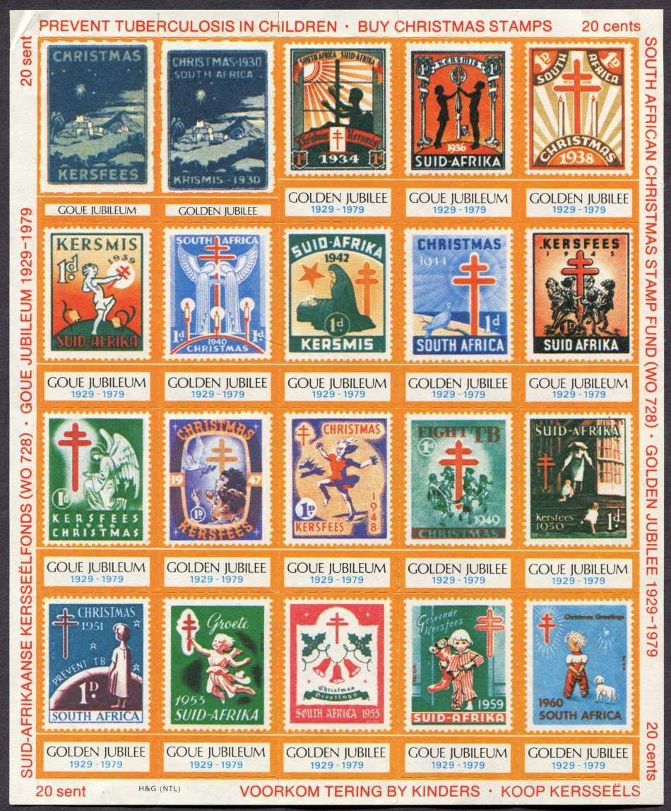 RSA - Christmas Stamps - Complete Sheet - Cinderella - 1979 - MNH