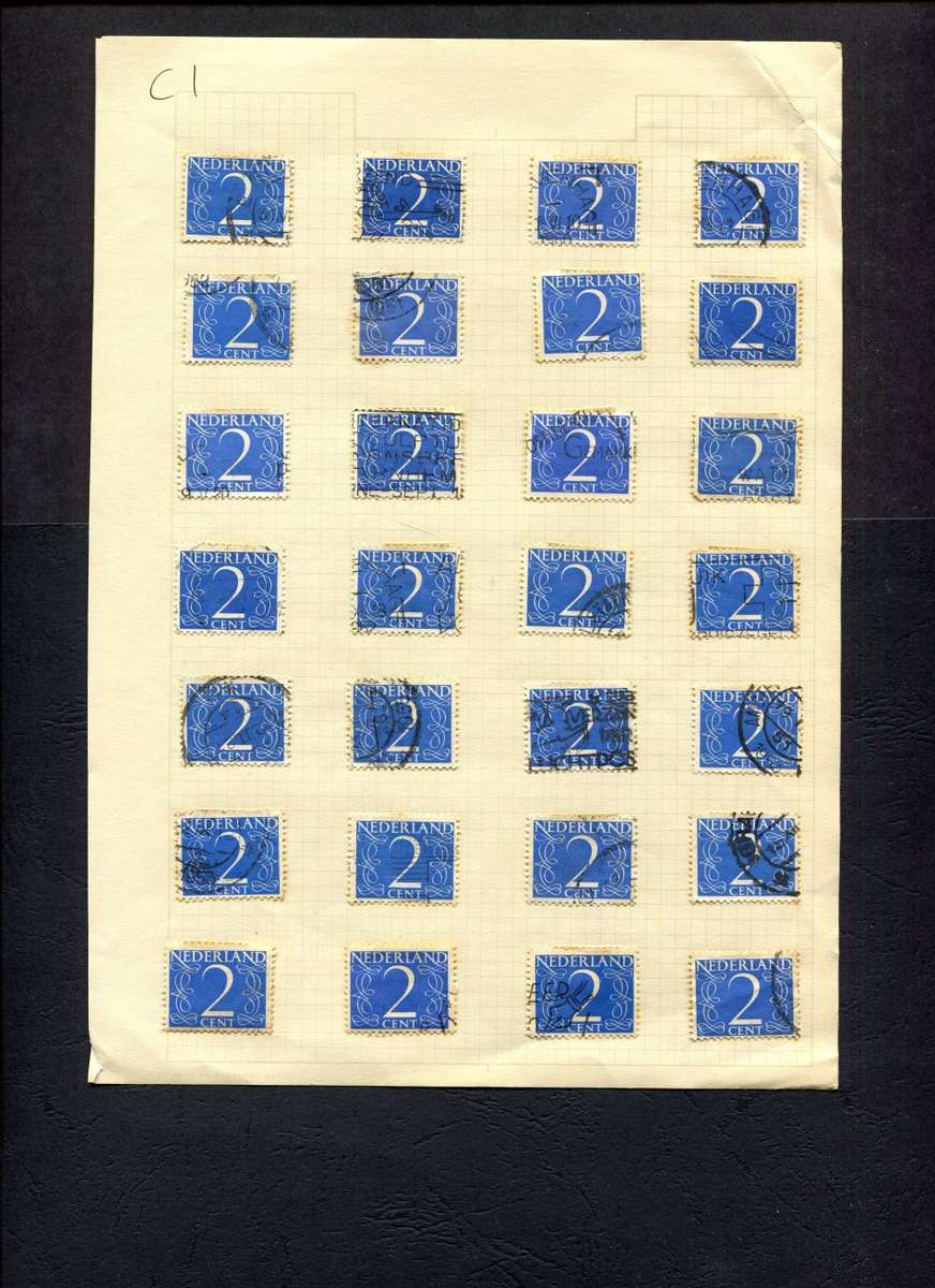 Netherlands - 28 Stamps Mounted on Old Album Page