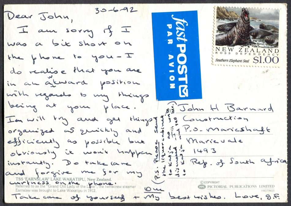 New Zealand - Post Card