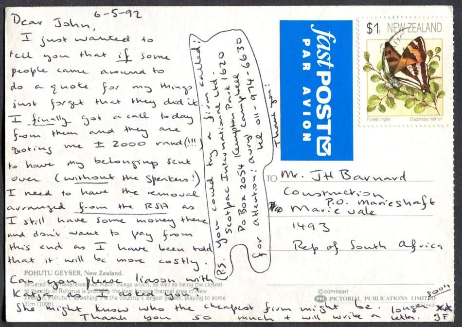 New Zealand - Post Card