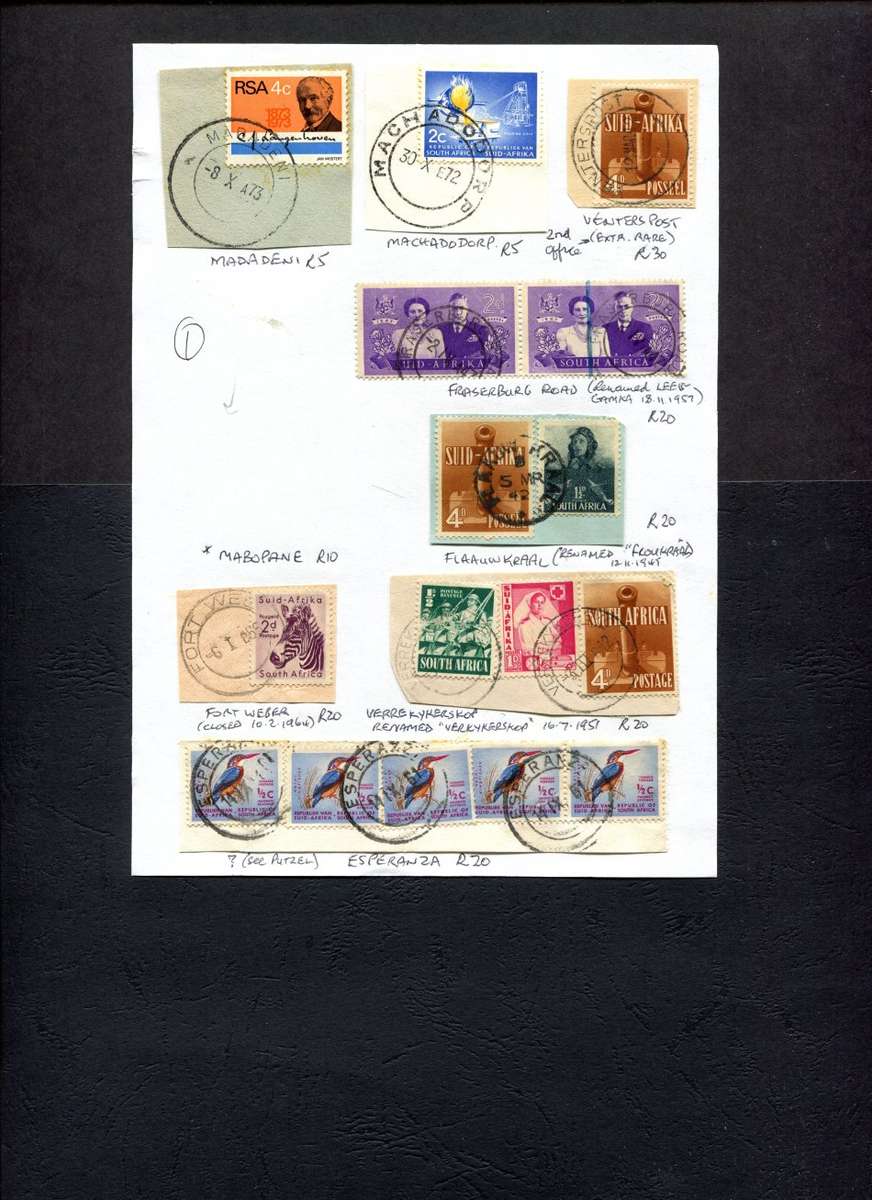 South Africa - 8 Items On Approval Page - Postmarks