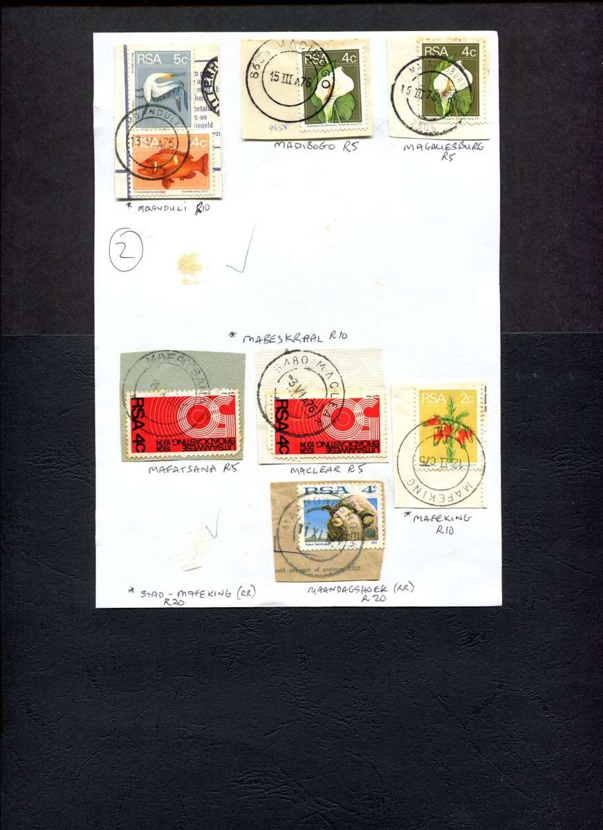 South Africa - 7 Items On Approval Page - Postmarks