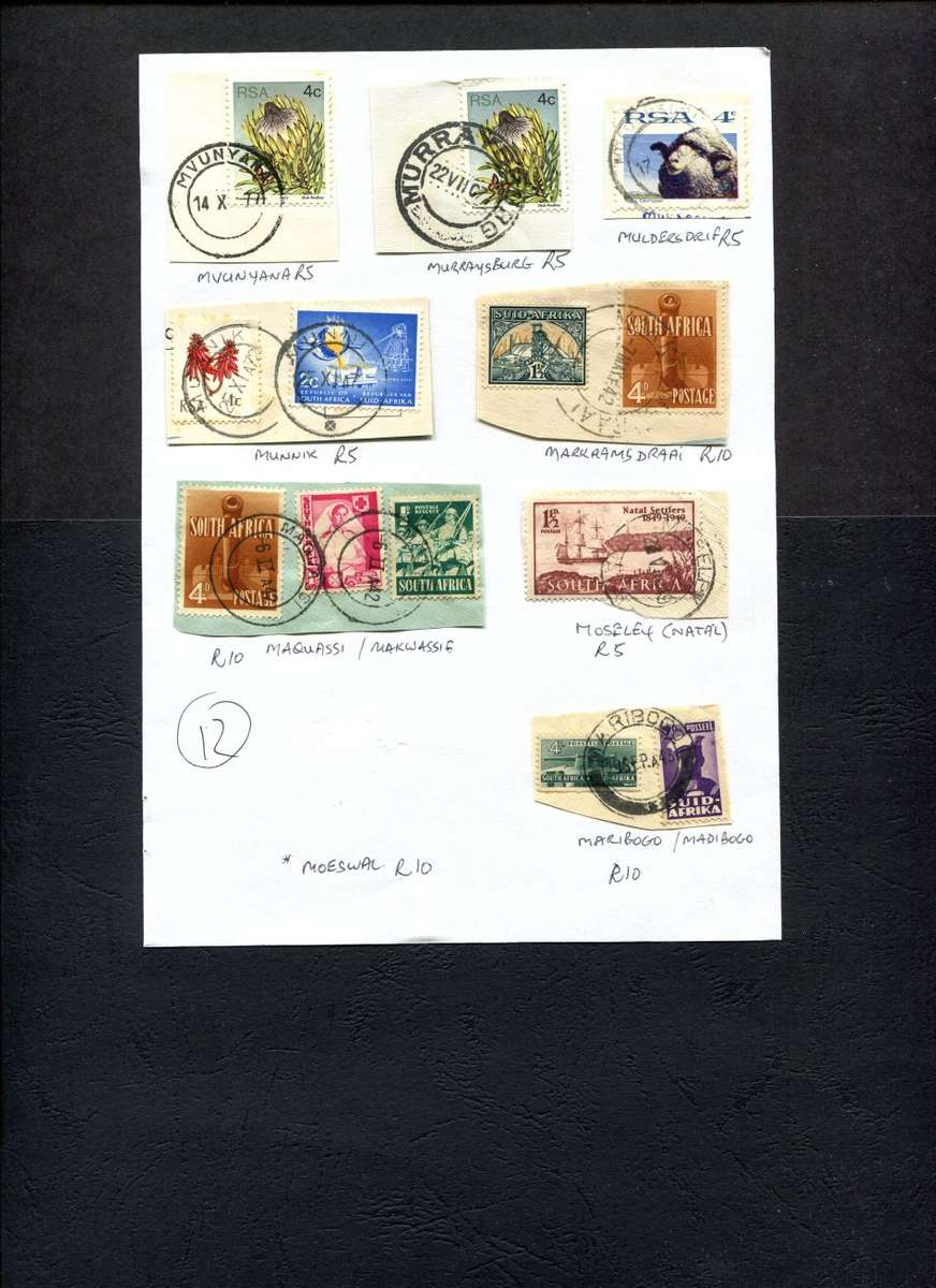 South Africa - 8 Items On Approval Page - Postmarks