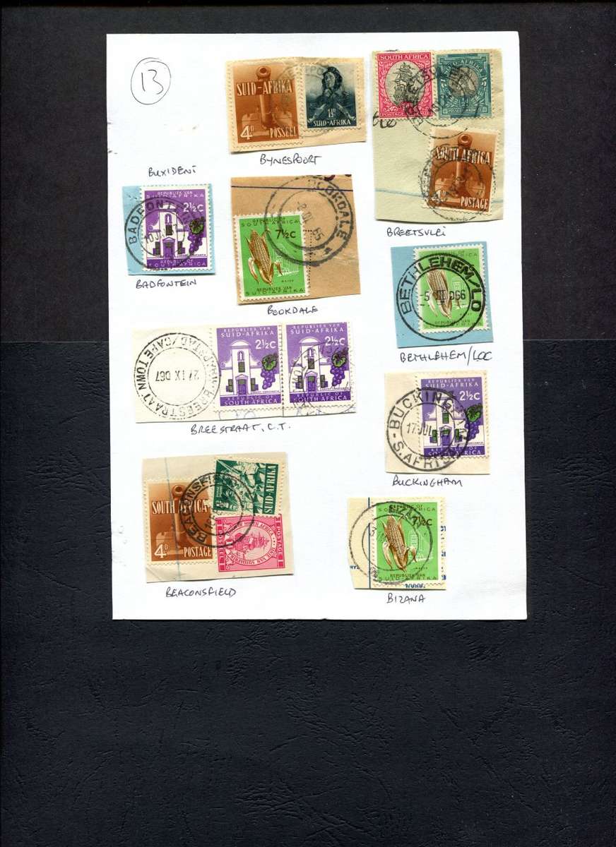 South Africa - 9 Items On Approval Page - Postmarks
