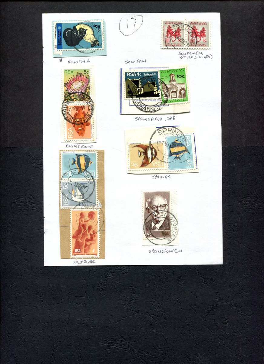 South Africa - 7 Items On Approval Page - Postmarks