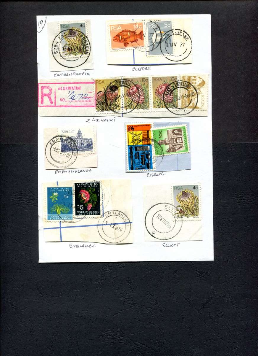 South Africa - 7 Items On Approval Page - Postmarks