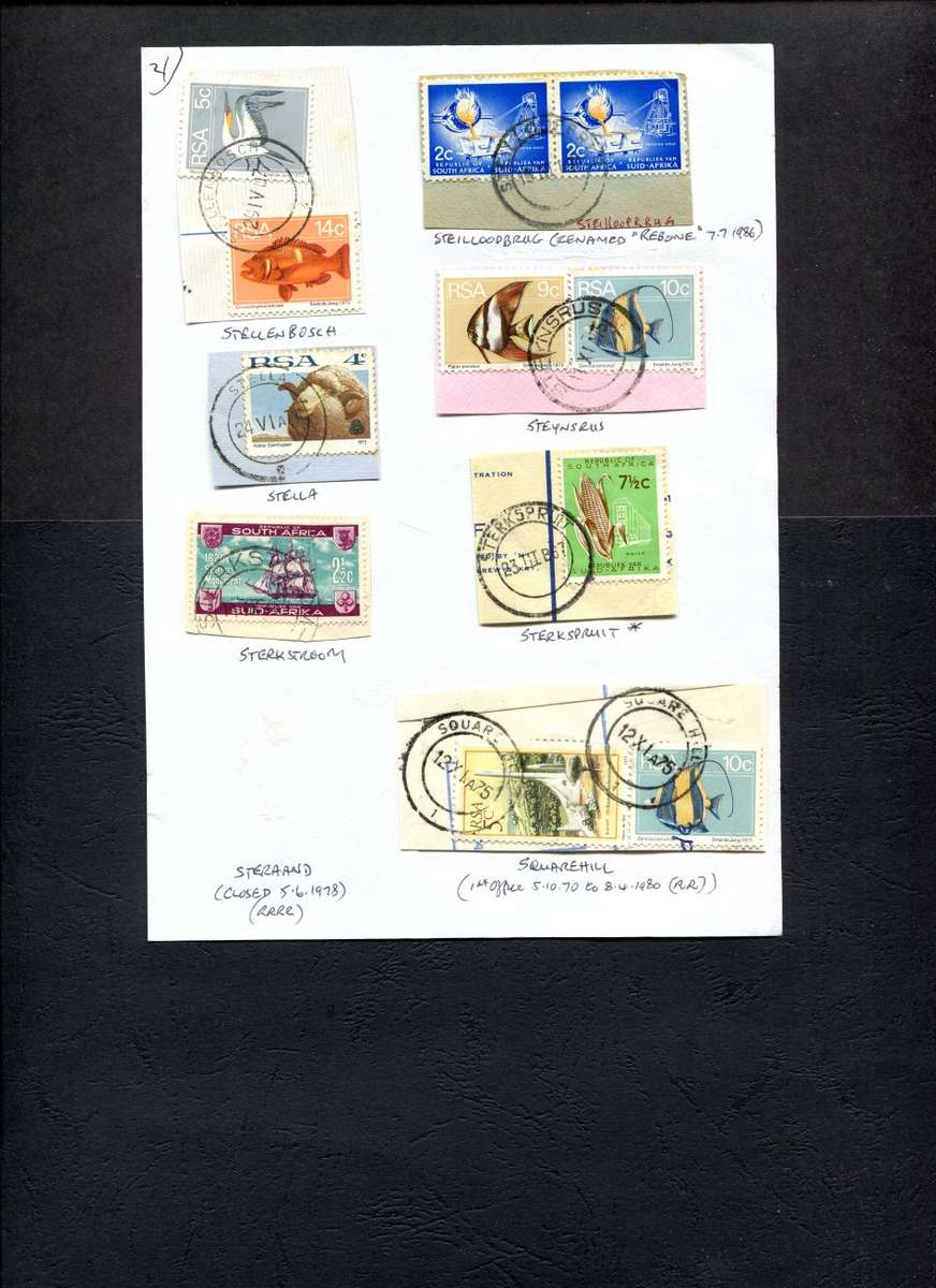 South Africa - 7 Items On Approval Page - Postmarks