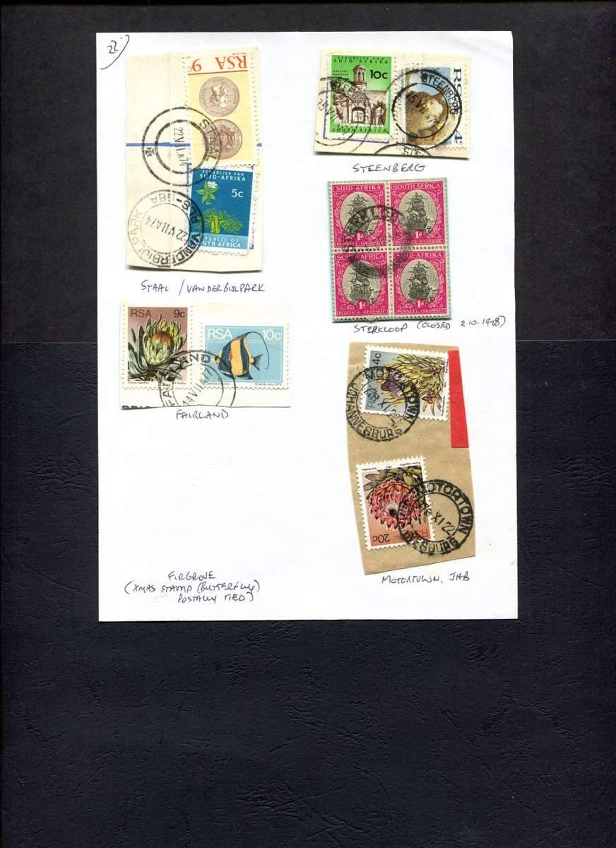 South Africa - 5 Items On Approval Page - Postmarks