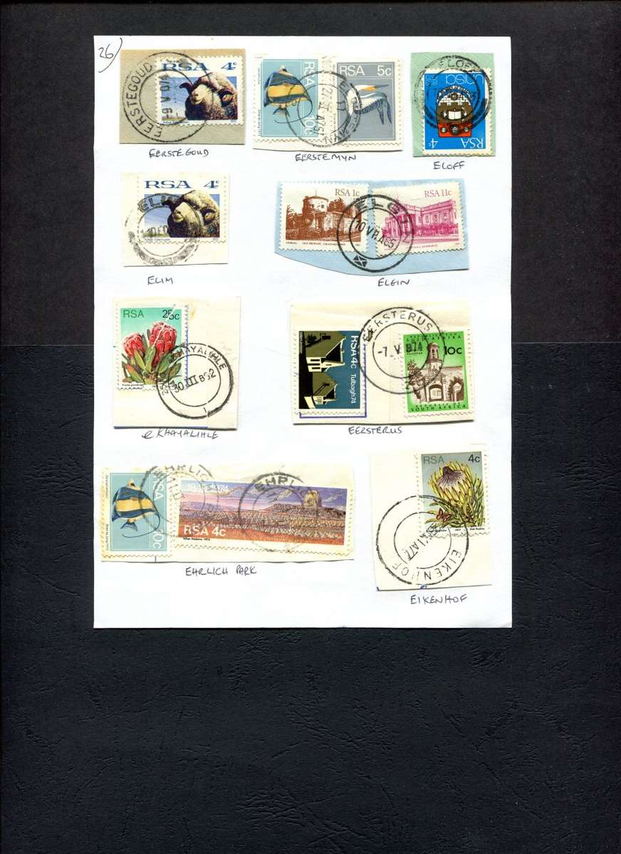 South Africa - 9 Items On Approval Page - Postmarks