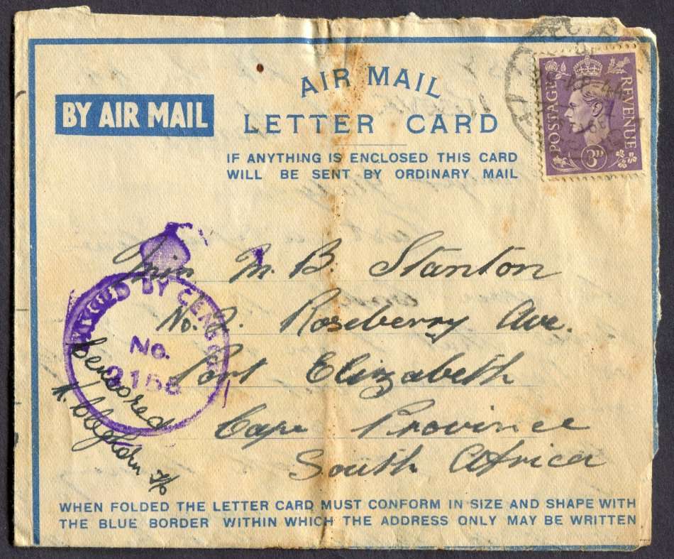 Great Britain - Aerogram - Passed By Censor