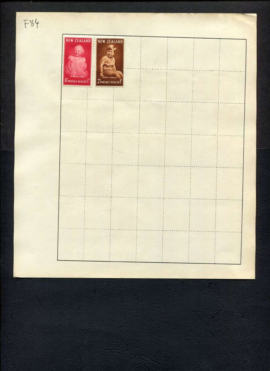 New Zealand - 2 Stamps Mounted (Hinged) On Old Album Page