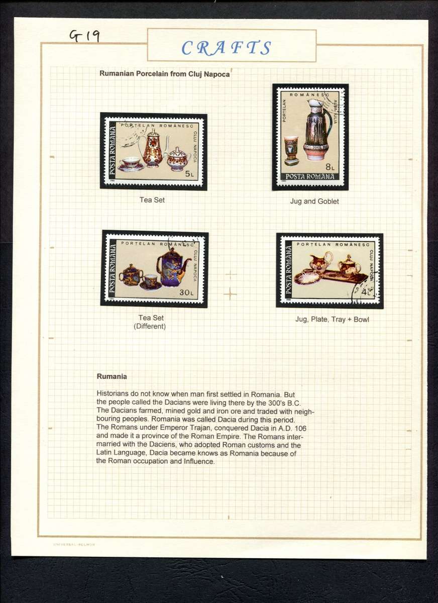 Romania - Crafts - 4 Stamps Mounted (Hinged) on Album Page