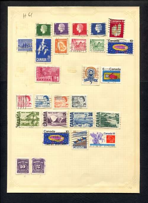 Canada  - 27 Stamps Mounted (Hinged) On Old Album Page