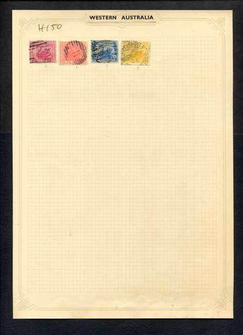 Western Australia - 4 Stamps Mounted (Hinged) On Old Album Page