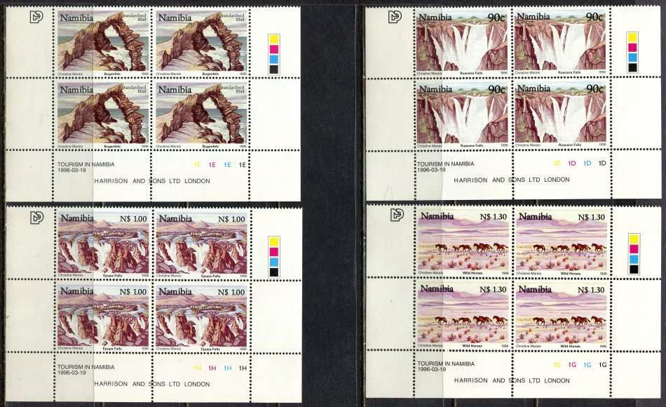 Namibia - Set of 4 Control Blocks of 4 - 1996 - MNH