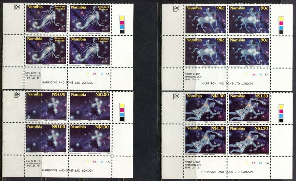 Namibia - Set of 4 Control Blocks of 4 (1A) - 1996 - MNH