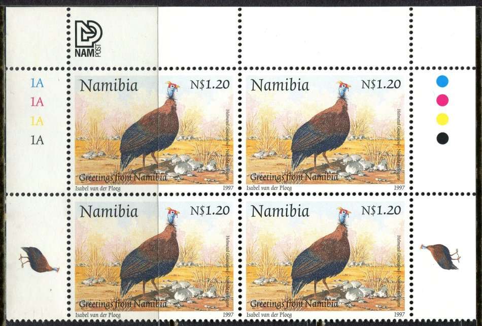 Namibia - Birds - 1 Control Block of 4 (1A) - 1997 - MNH