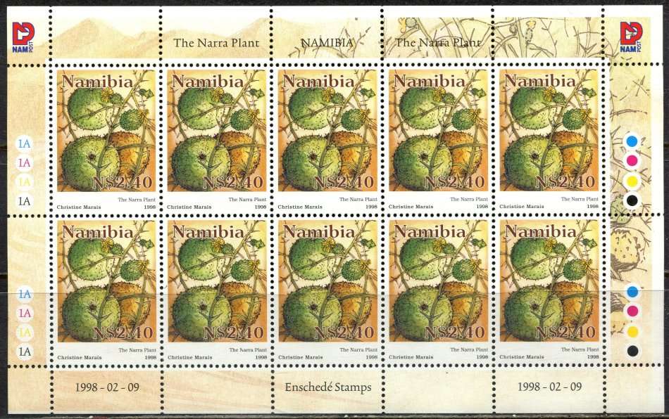Namibia - Flora - 1 Full Sheet of 10 - 1998 - MNH